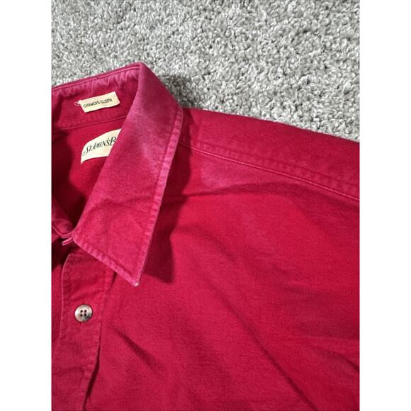 Vintage St Johns Bay Shirt Mens X-Large Red Chamois Cloth Button Up Made USA 90s - Picture 11 of 11